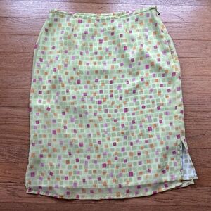 Apostrophe Lime Green Geometric Skirt